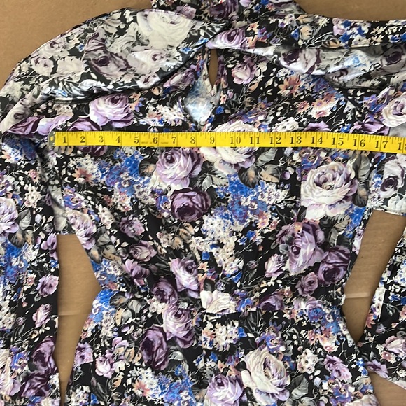 🍓 NWT Parker Silk S cold shoulder floral dress - Picture 5 of 13
